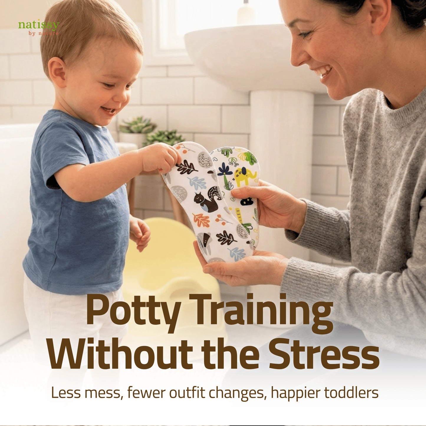 Reusable Potty Training Pads, All-in-One Set (Daily + Secure Fit, 8-Pack)