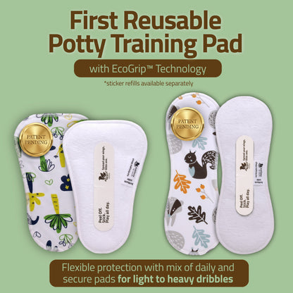 Reusable Potty Training Pads, All-in-One Set (Daily + Secure Fit, 8-Pack)