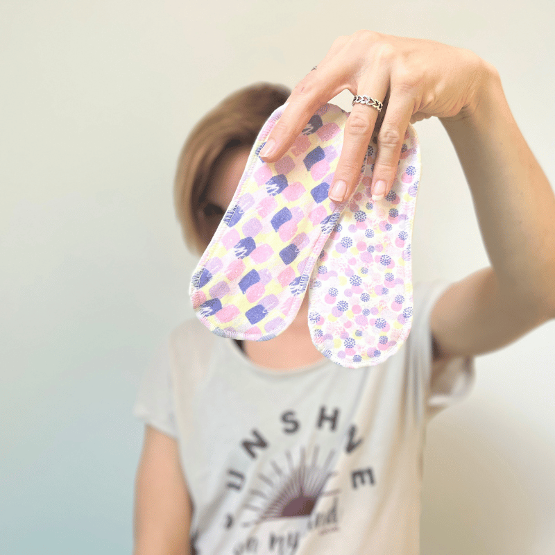 Non-Slip Organic Reusable Period Pads for Light Flow (S+M, 6-Pack) - Springtime