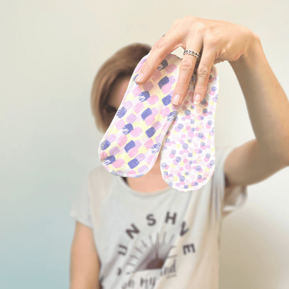 Non-Slip Organic Reusable Period Pads for Light Flow (S+M, 6-Pack) - Springtime