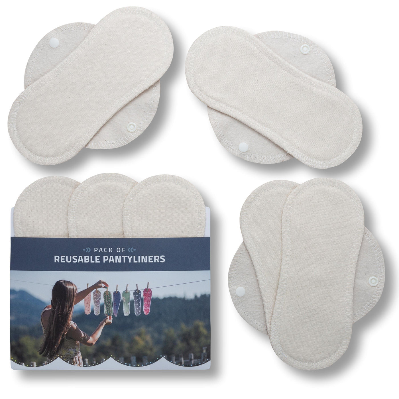 Non Slip Reusable Panty Liners for Women; 7-Pack (S) Organic Cotton Panty  Liners Reusable; Panty Liner Washable for Women & Teens; Thin Cloth Panty