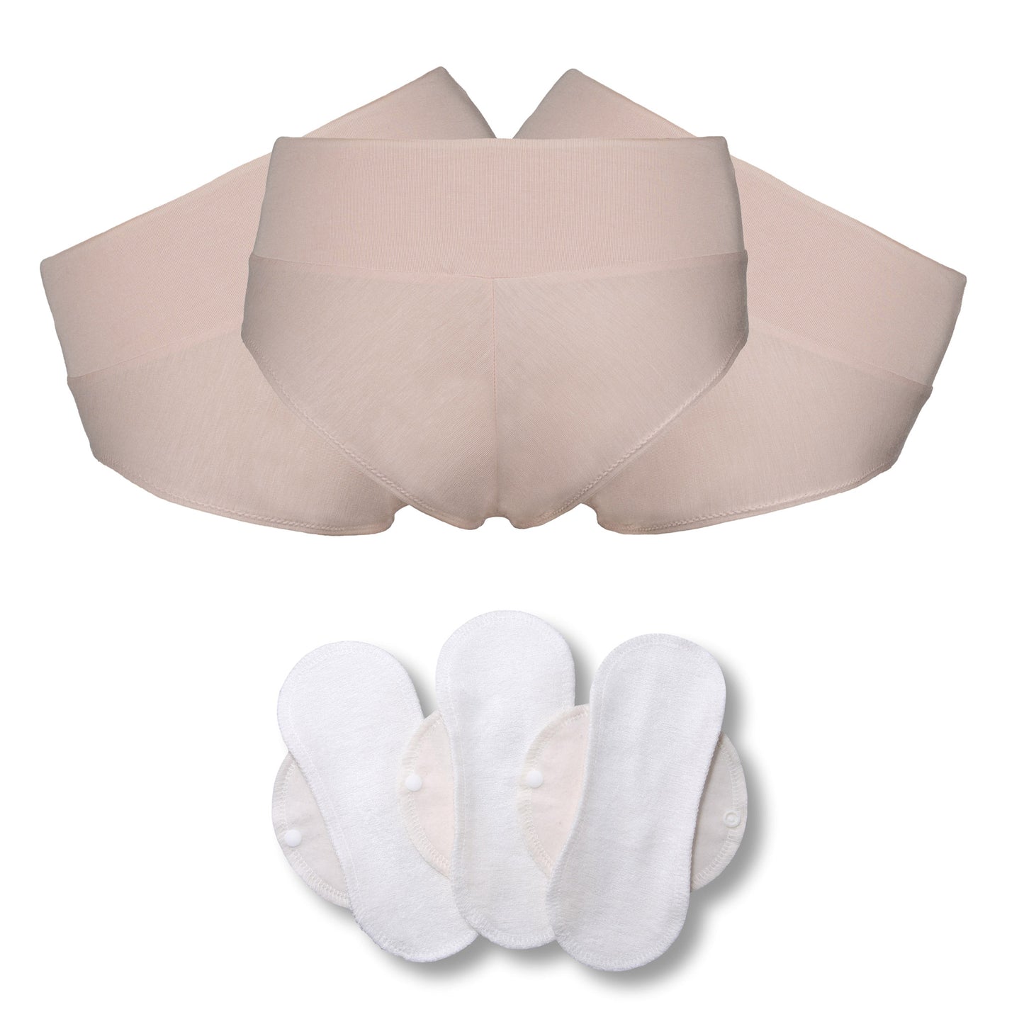 Bamboo Brazilian Underwear;, Panties for Women; MADE IN EU; BONUS 3-Pack Bamboo Reusable Sanitary Pantyliners with Wings FREE