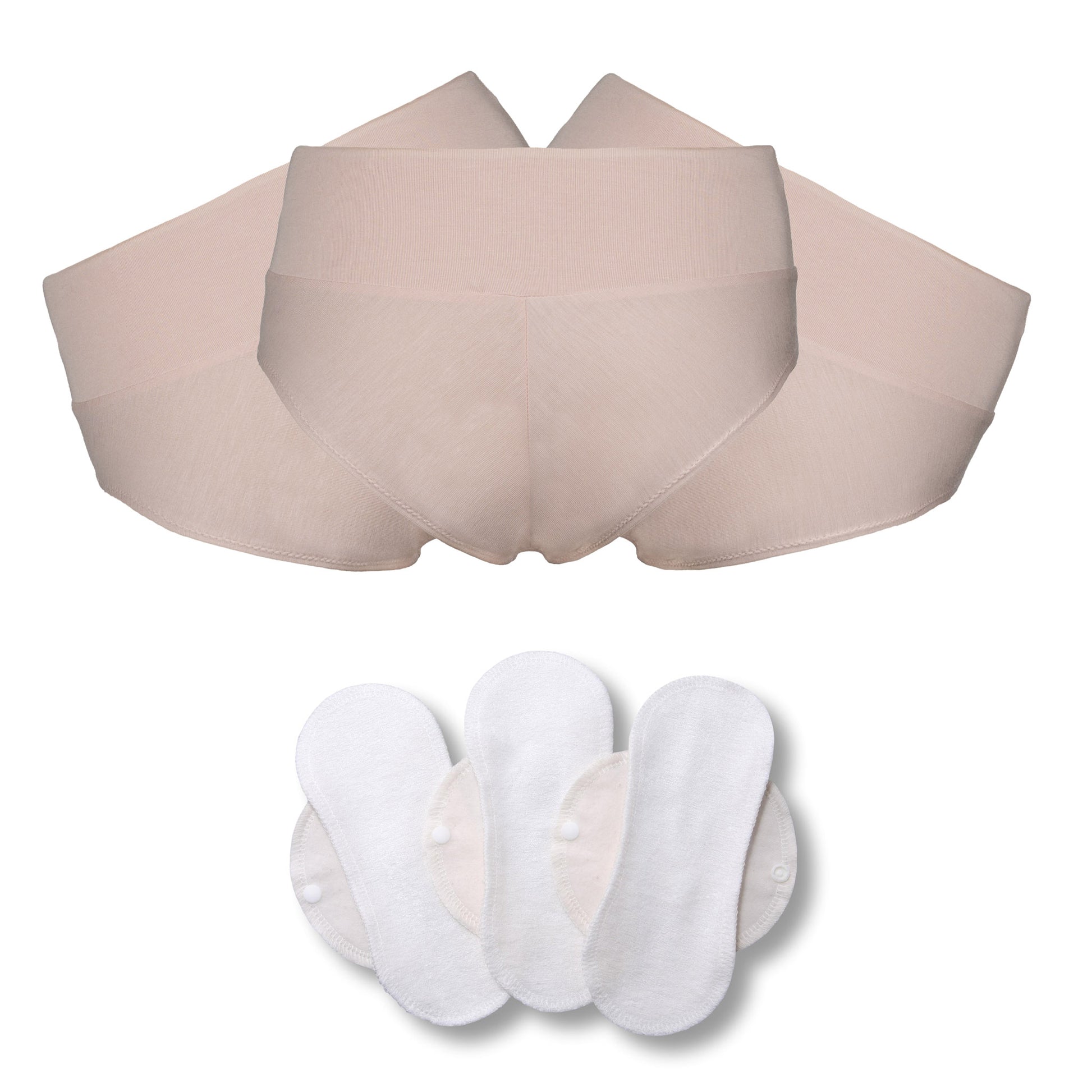 Bamboo Brazilian Underwear;, Panties for Women; MADE IN EU; BONUS 3-Pack Bamboo Reusable Sanitary Pantyliners with Wings FREE