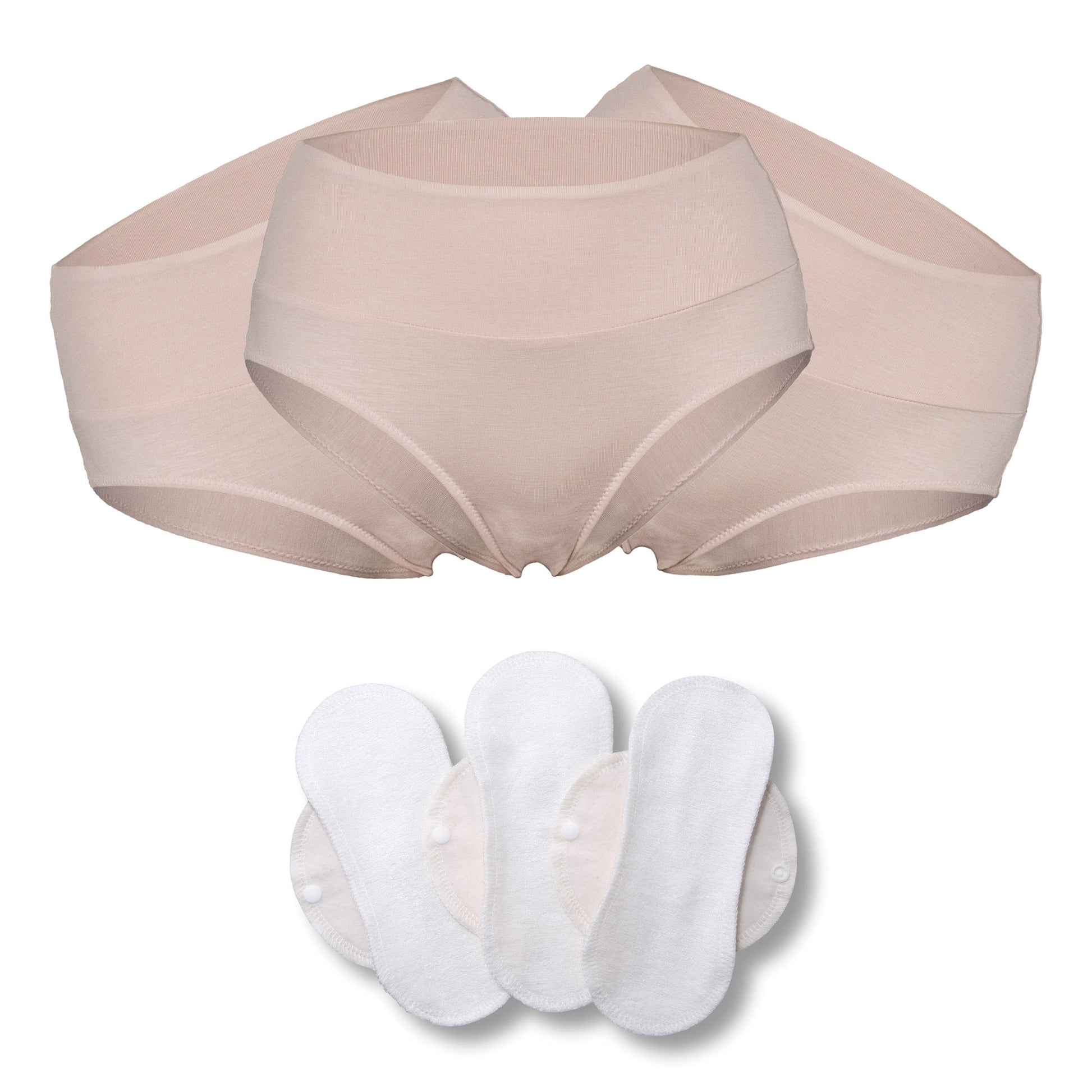 Bamboo Brazilian Underwear;, Panties for Women; MADE IN EU; BONUS 3-Pack Bamboo Reusable Sanitary Pantyliners with Wings FREE