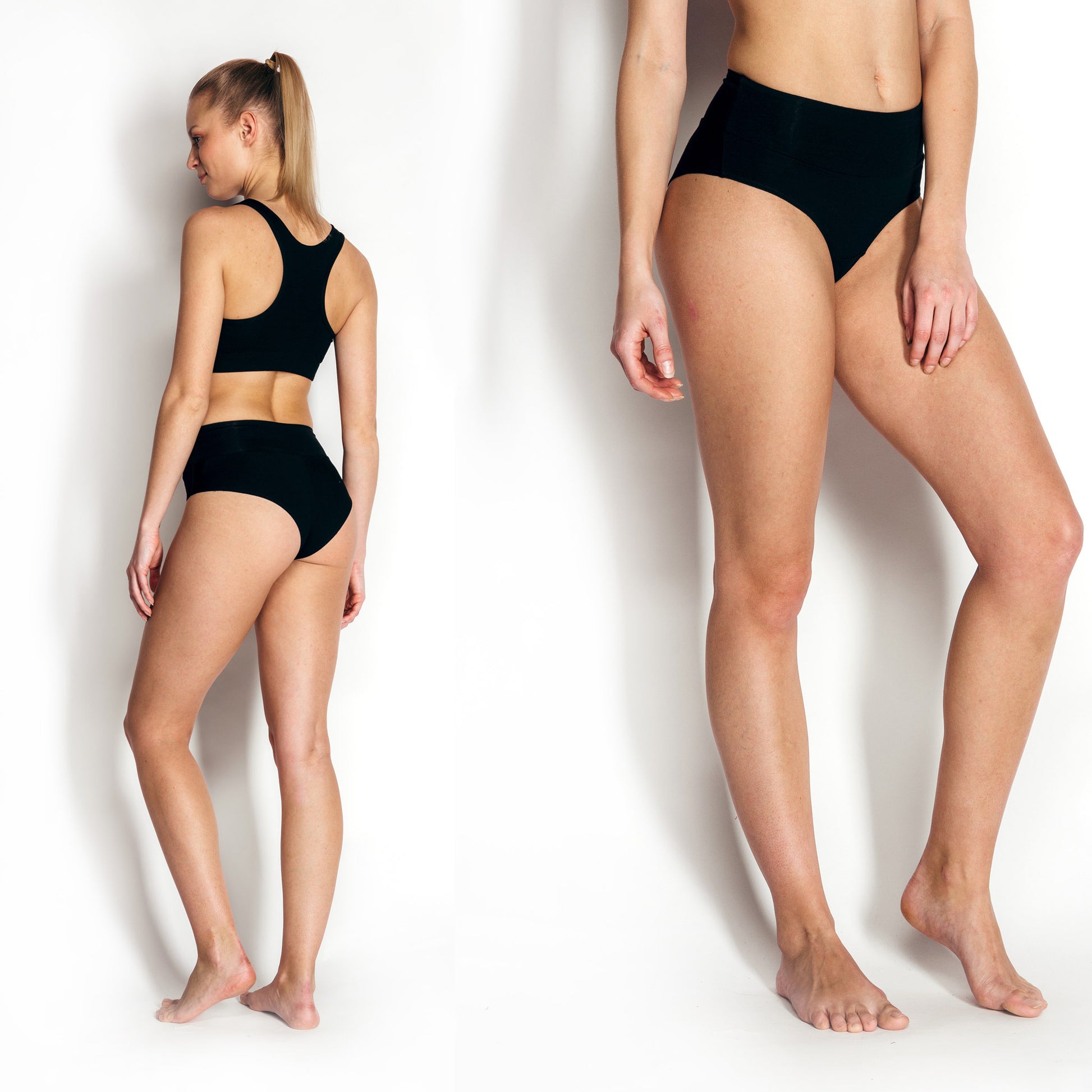 Bamboo Brazilian Underwear;, Panties for Women; MADE IN EU; BONUS 3-Pack Bamboo Reusable Sanitary Pantyliners with Wings FREE
