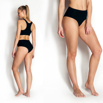 Bamboo Brazilian Underwear;, Panties for Women; MADE IN EU; BONUS 3-Pack Bamboo Reusable Sanitary Pantyliners with Wings FREE