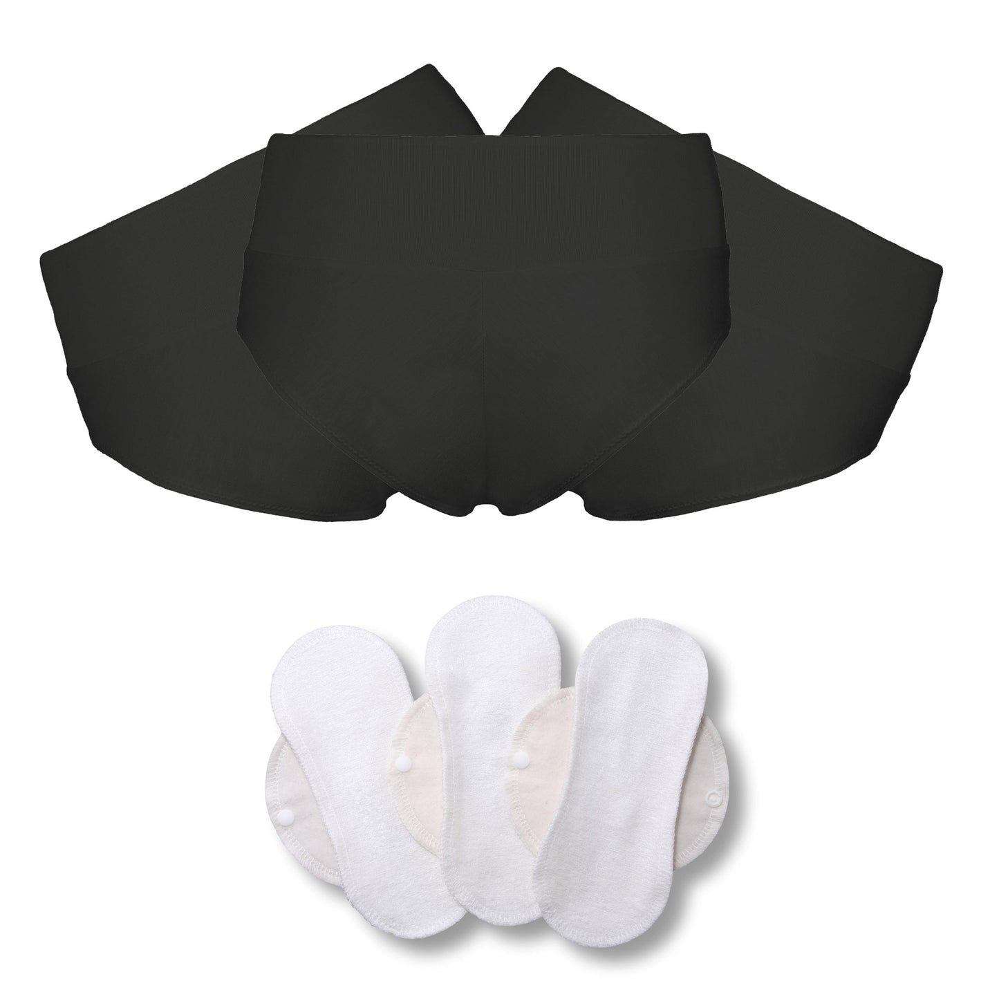 Bamboo Brazilian Underwear;, Panties for Women; MADE IN EU; BONUS 3-Pack Bamboo Reusable Sanitary Pantyliners with Wings FREE