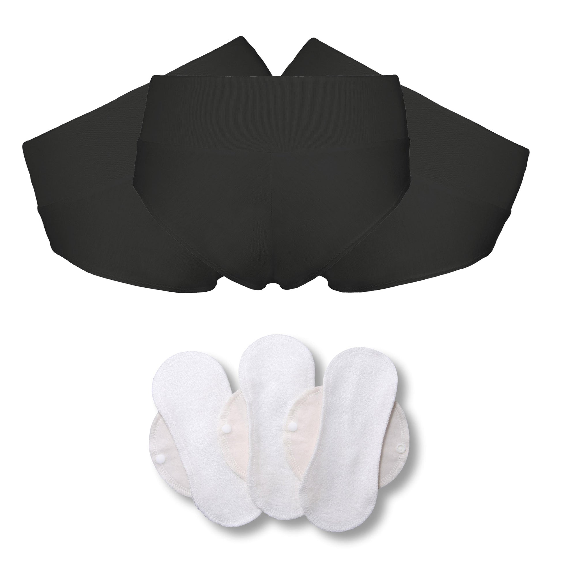 Bamboo Brazilian Underwear;, Panties for Women; MADE IN EU; BONUS 3-Pack Bamboo Reusable Sanitary Pantyliners with Wings FREE
