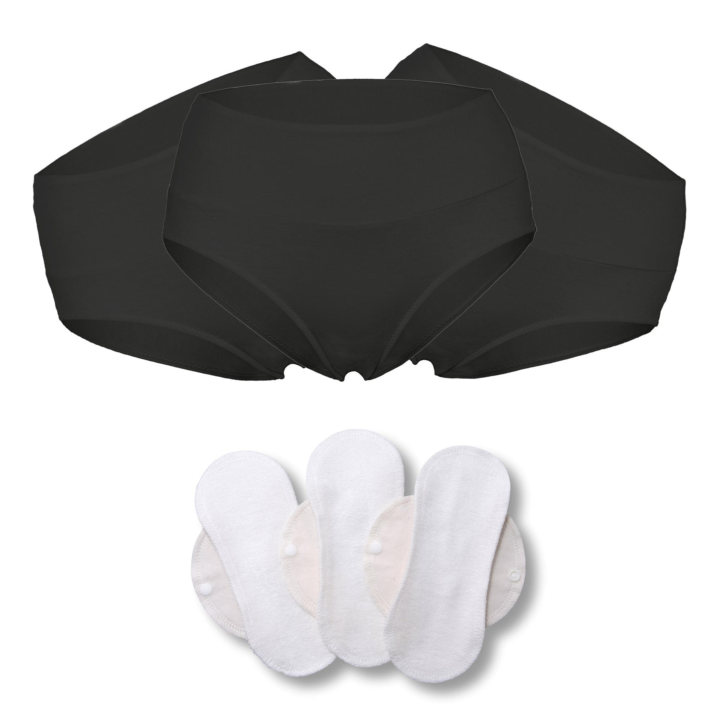 Bamboo Brazilian Underwear;, Panties for Women; MADE IN EU; BONUS 3-Pack Bamboo Reusable Sanitary Pantyliners with Wings FREE