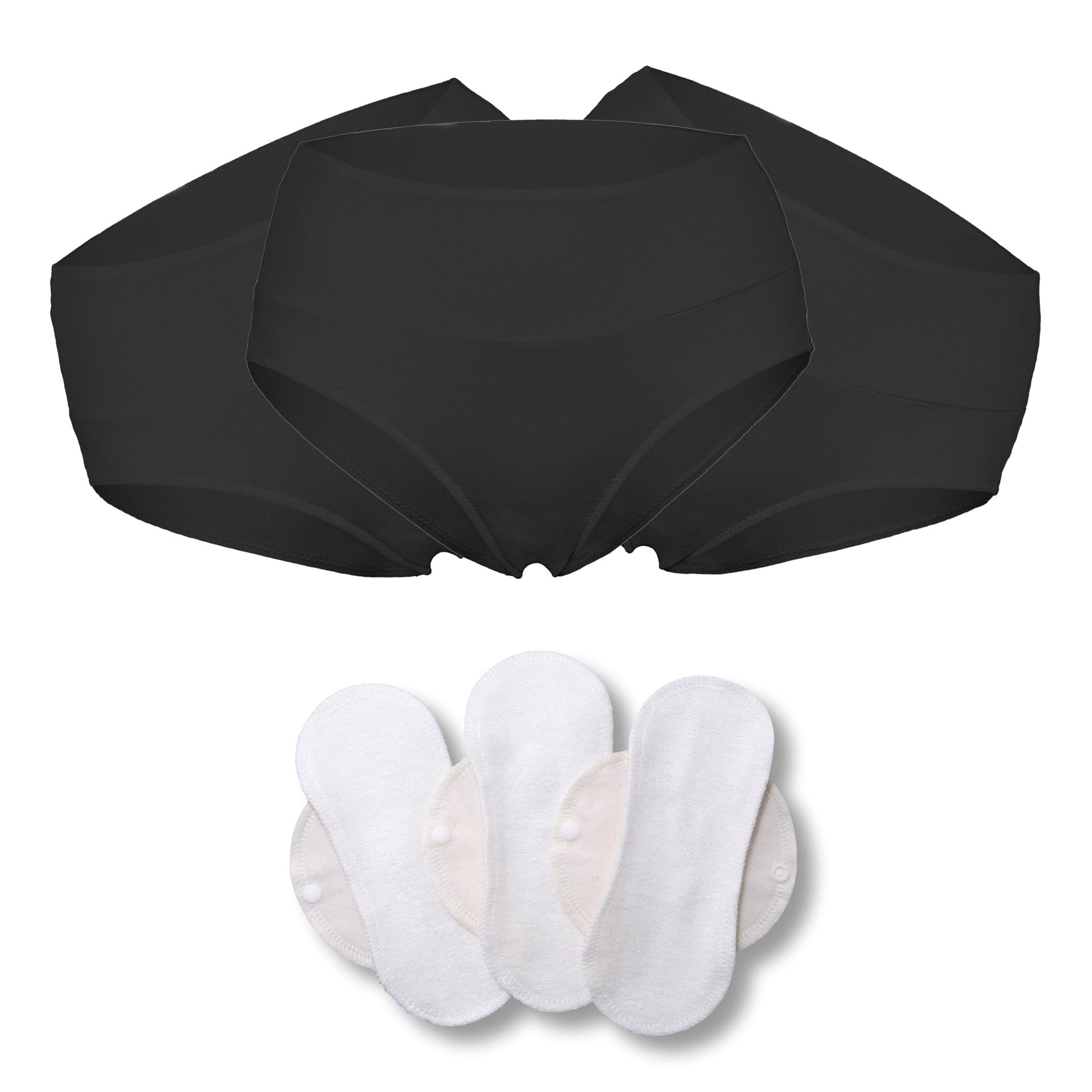 Bamboo Brazilian Underwear;, Panties for Women; MADE IN EU; BONUS 3-Pack Bamboo Reusable Sanitary Pantyliners with Wings FREE