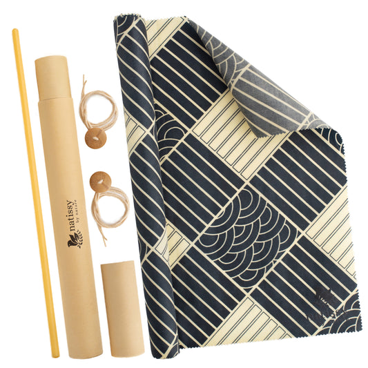 Beeswax Wraps, 1 Meter Roll of Reusable Organic Waxed Food Storage Cloth, Sustainable Plastic Free Bowl Cover & Eco-Friendly Wax Sandwich Wrapper, Zero Waste Cling Film Alternative for Cheese, Fruits