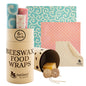 Beeswax Wraps, Set of 6 Reusable Organic Waxed Food Storage Cloths, Sustainable Plastic Free Bowl Cover & Eco-Friendly Wax Sandwich Wrapper, Zero Waste Cling Film Alternative for Cheese, Fruits, Bread