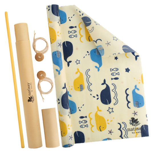 Beeswax Wraps, 1 Meter Roll of Reusable Organic Waxed Food Storage Cloth, Sustainable Plastic Free Bowl Cover & Eco-Friendly Wax Sandwich Wrapper, Zero Waste Cling Film Alternative for Cheese, Fruits