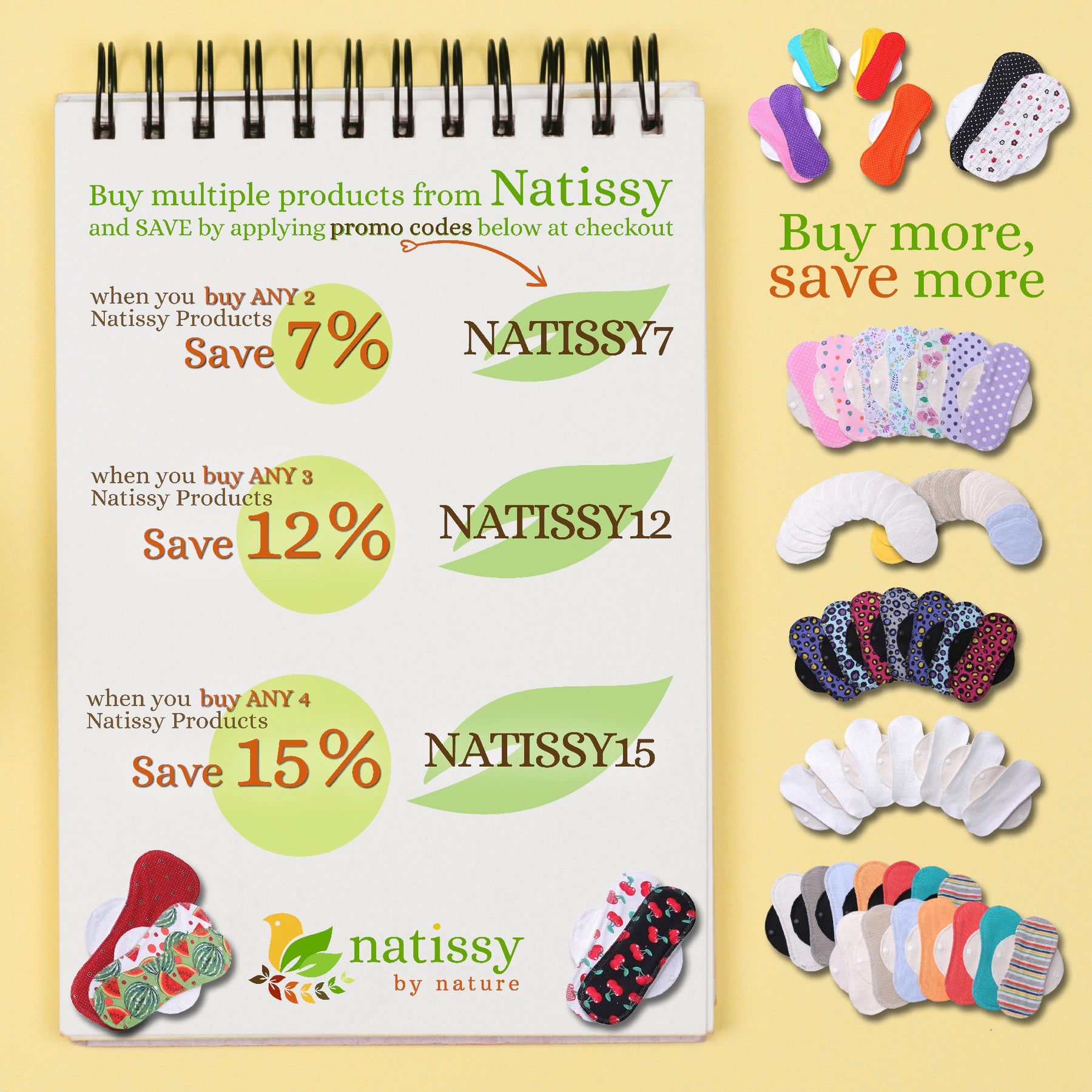 Washable Organic Cotton Soft Nursing Breast Cloth Pads Made in EU – natissy™