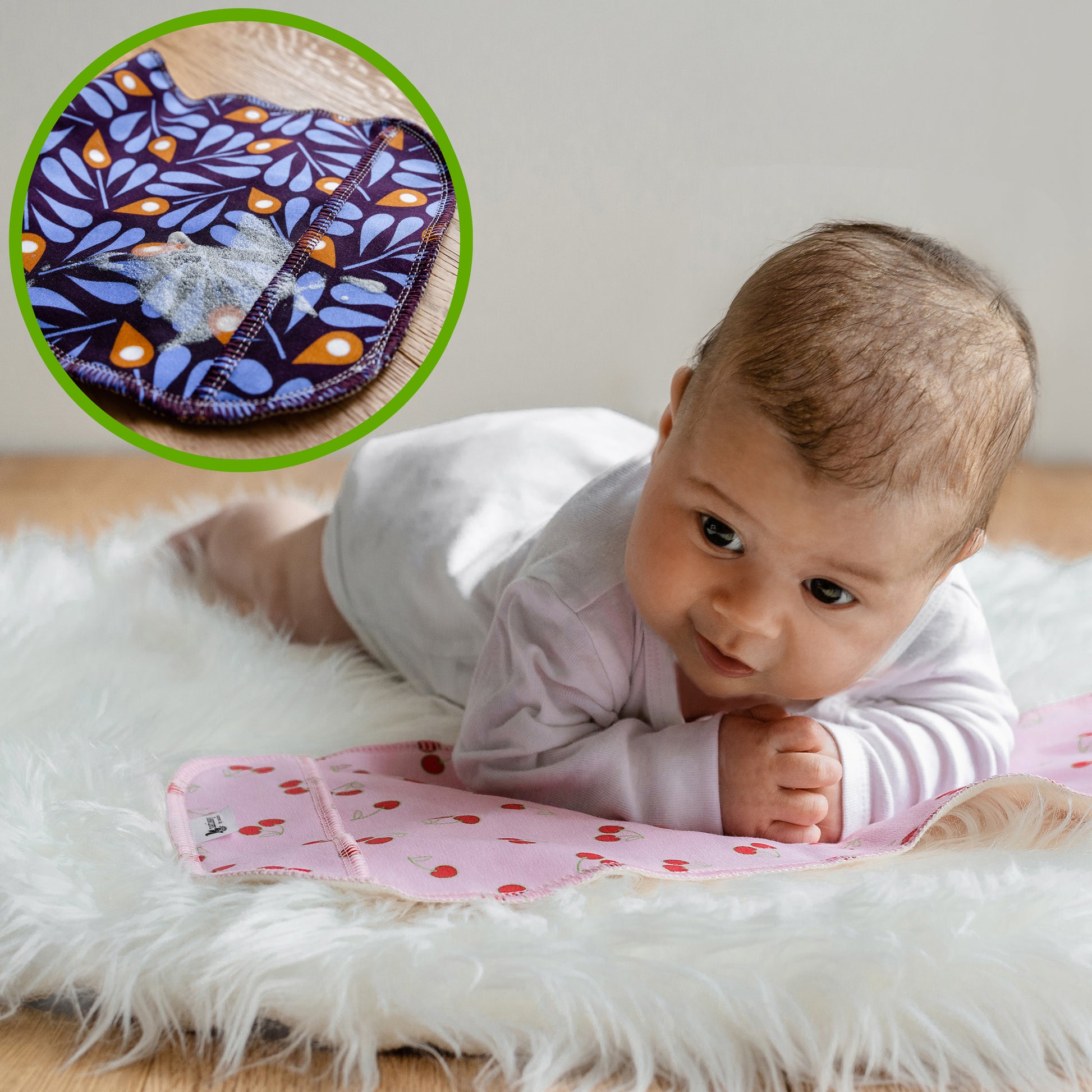 Baby Burp Cloths, 3-Pack of Double Layered Organic Cotton Milk Spit Up Towels for Newborns MADE IN EU, Extra Soft Bib and Absorbent Burping Rags, Quick Drying Receiving Blankets for Girls and Boys
