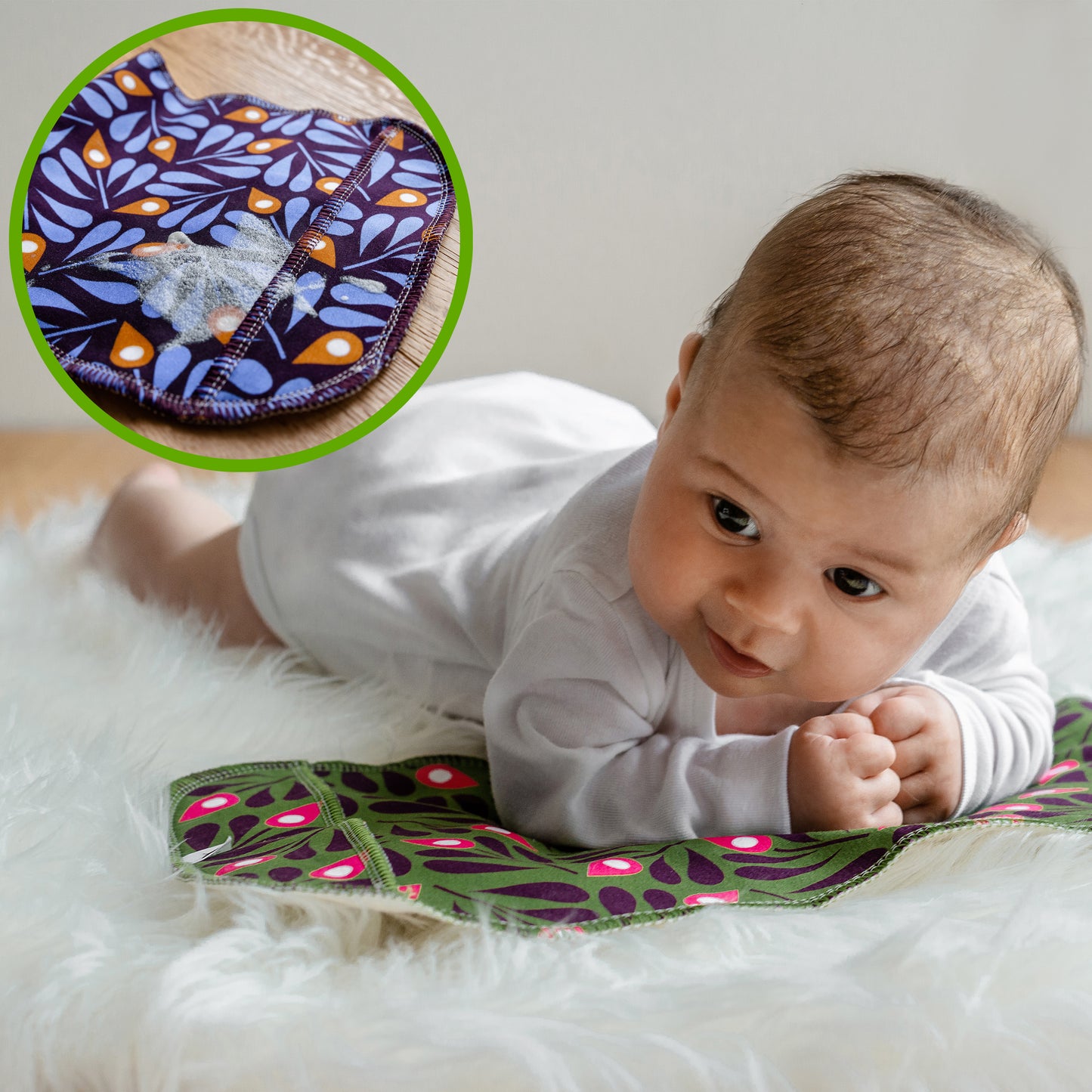 Baby Burp Cloths, 3-Pack of Double Layered Organic Cotton Milk Spit Up Towels for Newborns MADE IN EU, Extra Soft Bib and Absorbent Burping Rags, Quick Drying Receiving Blankets for Girls and Boys