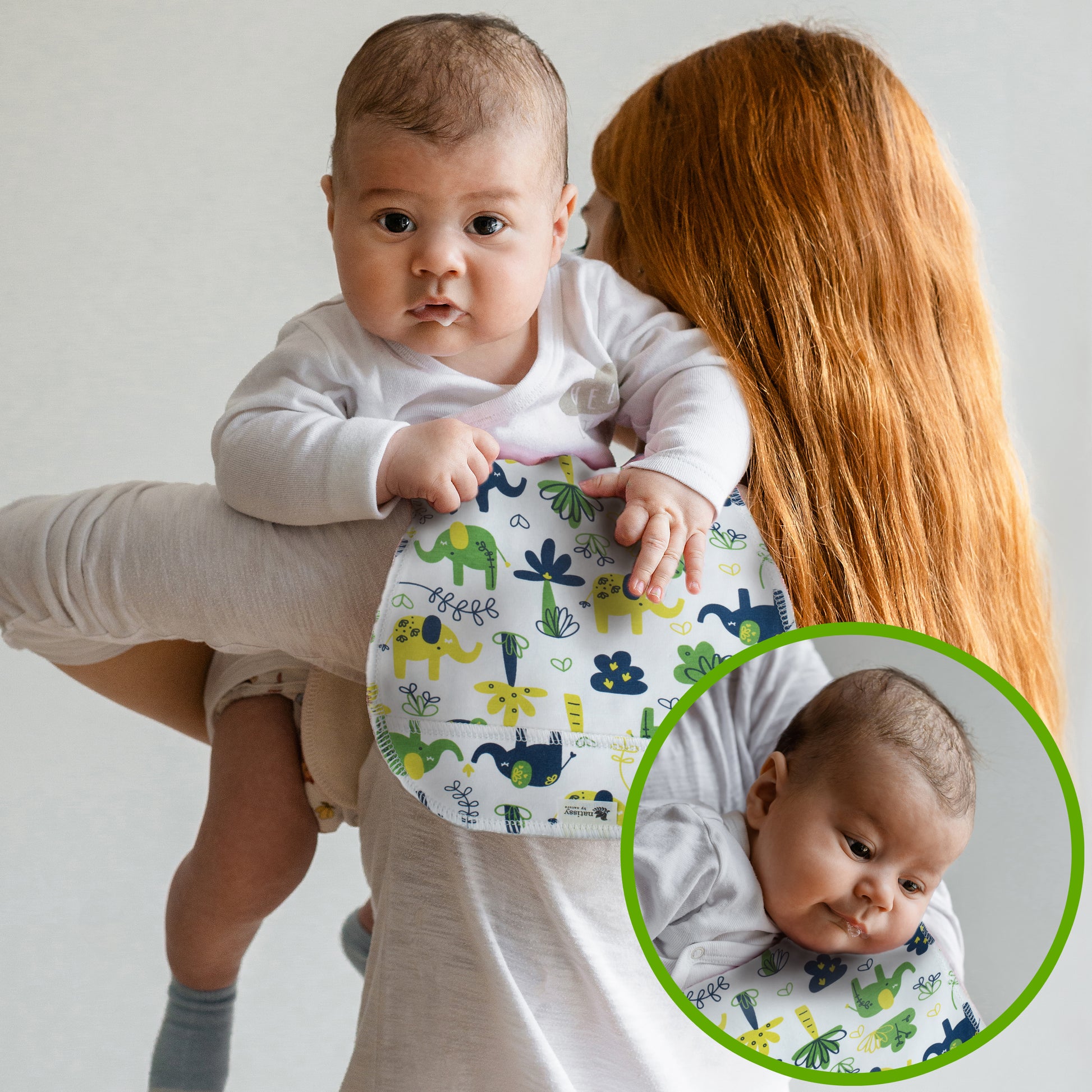 Baby Burp Cloths, 3-Pack of Double Layered Organic Cotton Milk Spit Up Towels for Newborns MADE IN EU, Extra Soft Bib and Absorbent Burping Rags, Quick Drying Receiving Blankets for Girls and Boys