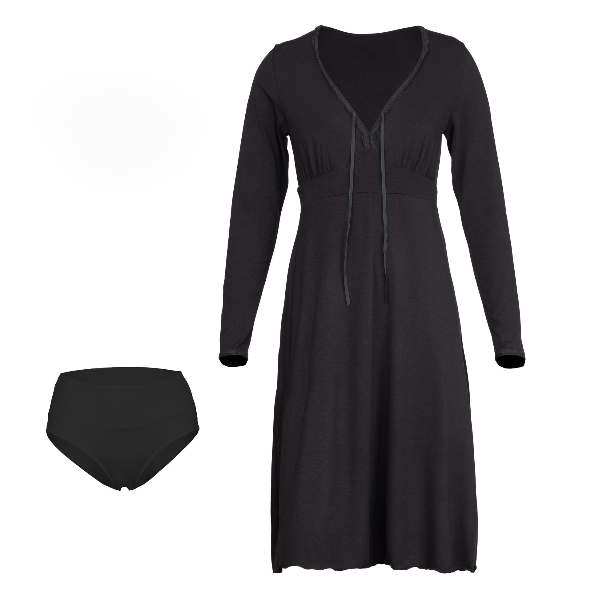 Bamboo Nightdress; Long-Sleeved Sleepwear for Women; Ladies’ Nightwear; MADE IN EU; BONUS Bamboo Brazilian Underwear & BONUS Bamboo Night Sleeping Mask filled with organic buckwheat husk and lavender