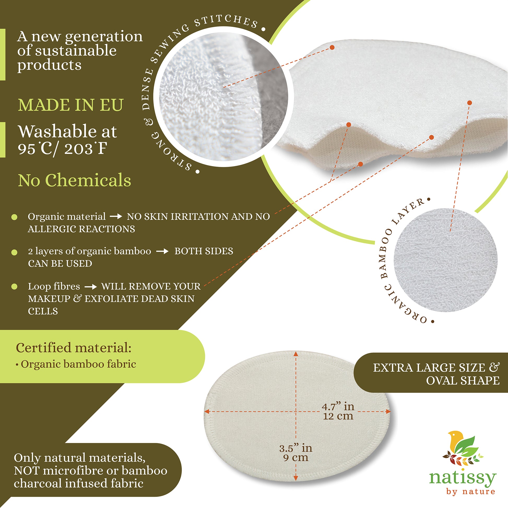 Reusable Makeup Remover Pads, 12-Pack of Washable Facial Bamboo Rounds; Eco Friendly Face Cleansing Cosmetic Cloth Pad; Soft Skin Care Wipes for all Skin Types; EXTRA Laundry & Storage bags + Headband