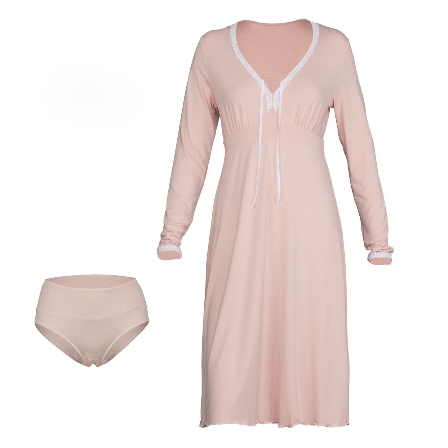 Bamboo Nightdress; Long-Sleeved Sleepwear for Women; Ladies’ Nightwear; MADE IN EU; BONUS Bamboo Brazilian Underwear & BONUS Bamboo Night Sleeping Mask filled with organic buckwheat husk and lavender